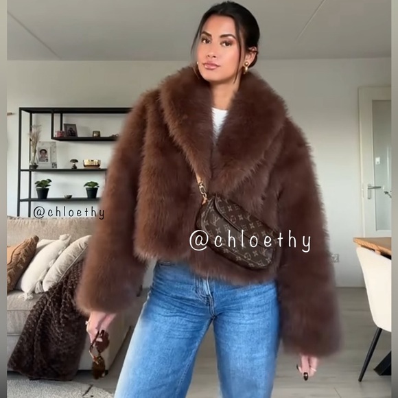 Zara FAUX FUR SHORT COAT - Picture 6 of 16